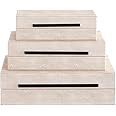 Goodinough Ivory Shagreen Decorative Boxes with Lids Set of 3 - Large Leather Stacking Storage Bo... | Amazon (CA)