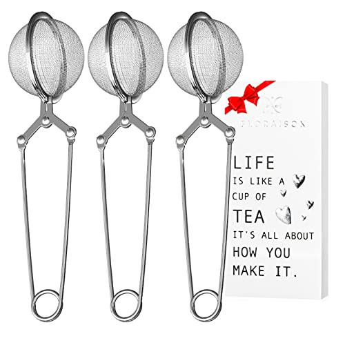 Snap Ball Tea Strainer 3 Pack Tea Infuser with Handle Tea Mesh Infuser Snap Ball Strainer Steep Loose Leaf Tea Infuser Fine Mesh Ball Tea Filter Strainer for Spices and Seasonings | Amazon (US)