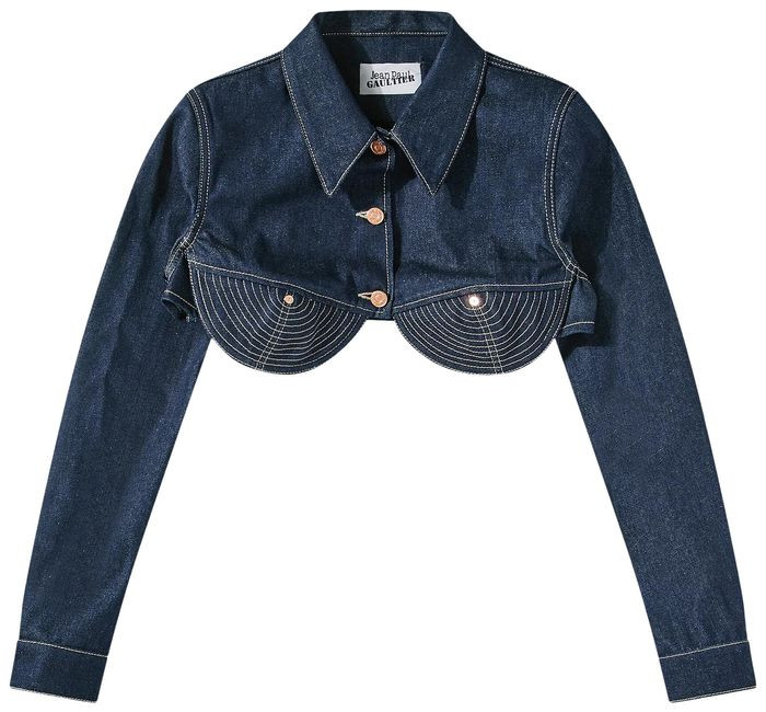 Jean Paul Gaultier Madonna Inspired Denim Crop Jacket 'Indigo/Tabac' | GOAT