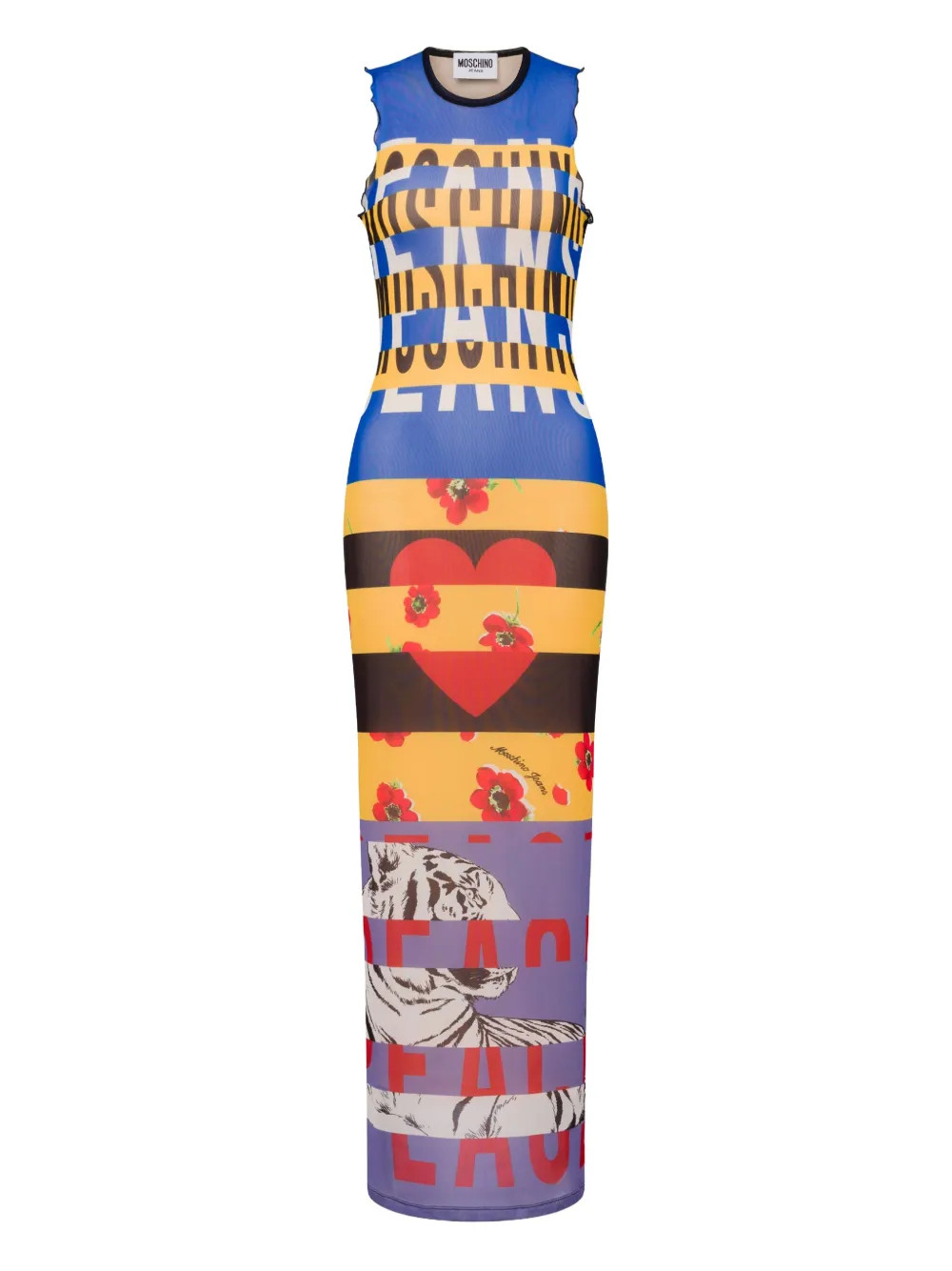 MOSCHINO JEANS Printed Maxi Dress | Black | FARFETCH | Farfetch Global
