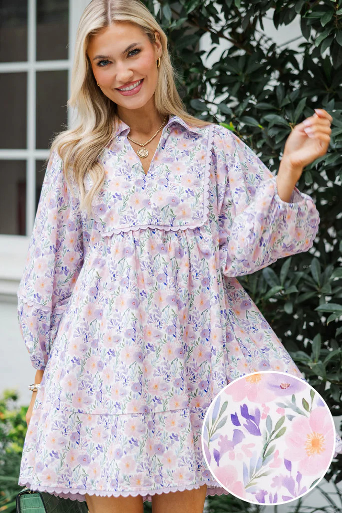 Gracefully Yours Lavender Floral Dress | The Mint Julep Boutique