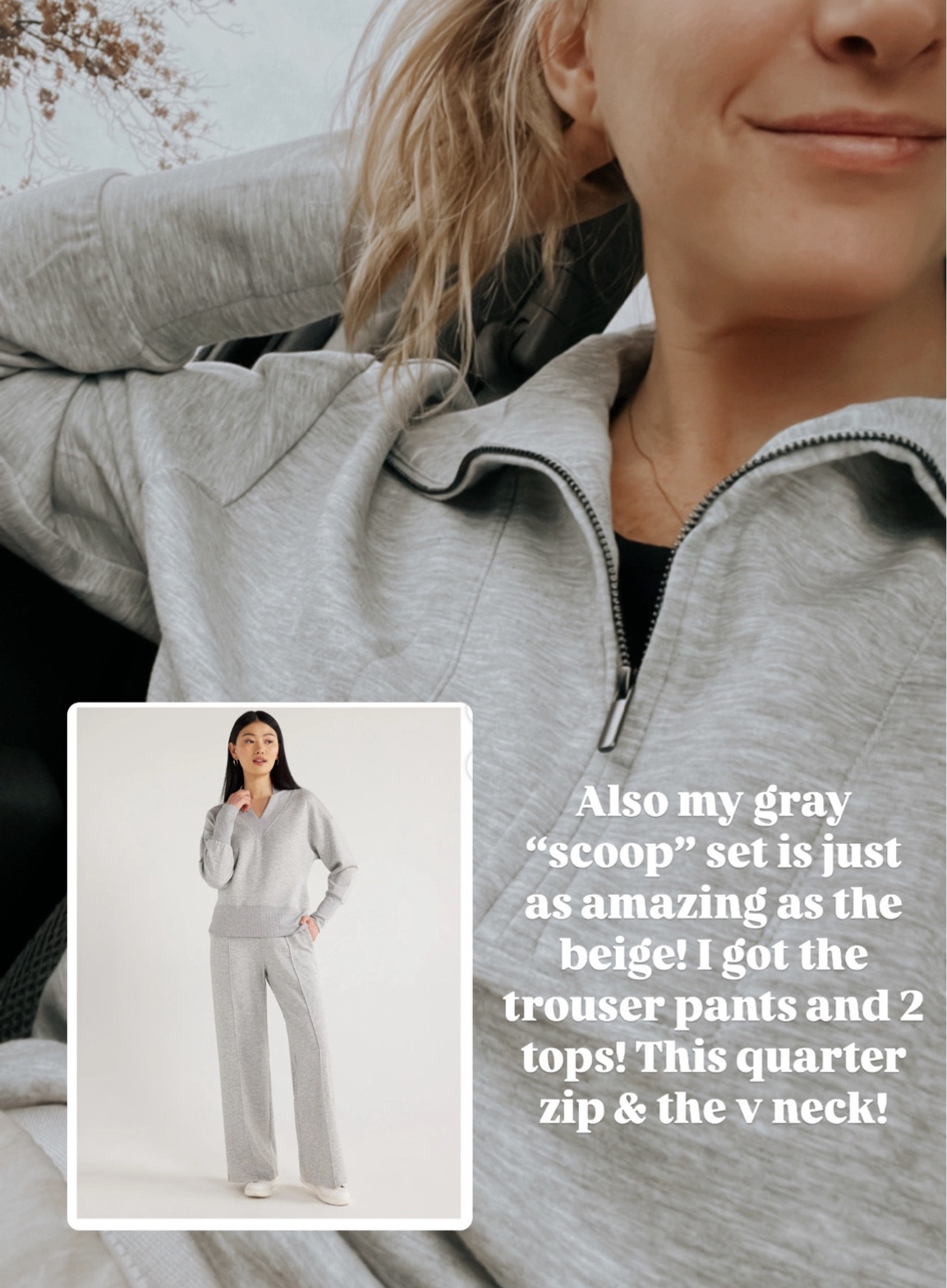 I’m obsessed with these Walmart sets… it’s the perfect travel outfit!! 

They feel amazing and are literally a fraction of the cost of other popular brands! 

I’m in the quarter zip— which is on sale for just $15!! I am in between M/L and I’m finding that I like the L top but the M bottoms!! 

Love these for Christmas gifts for you and your friends! Would be great for teens, too!! 

#holidaytravel #traveloutfit 

#LTKStyleTip #LTKActive #LTKFindsUnder50