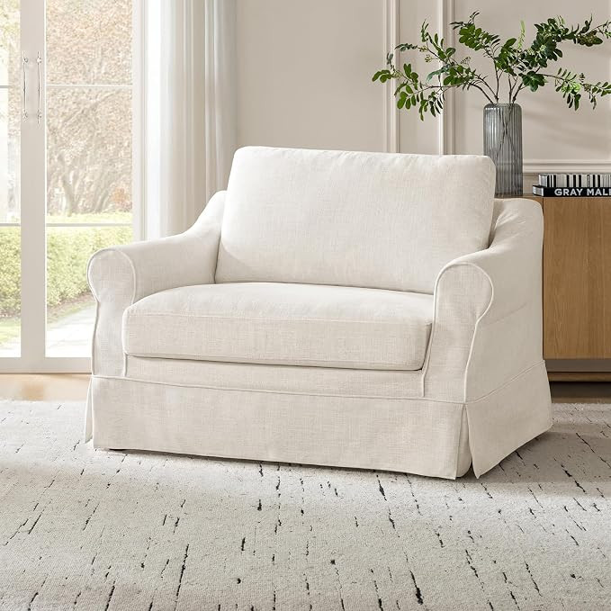 HULALA HOME Chair and a Half, 50.75" Oversized Accent Chair with Washable Slipcover, Farmhouse Ro... | Amazon (US)