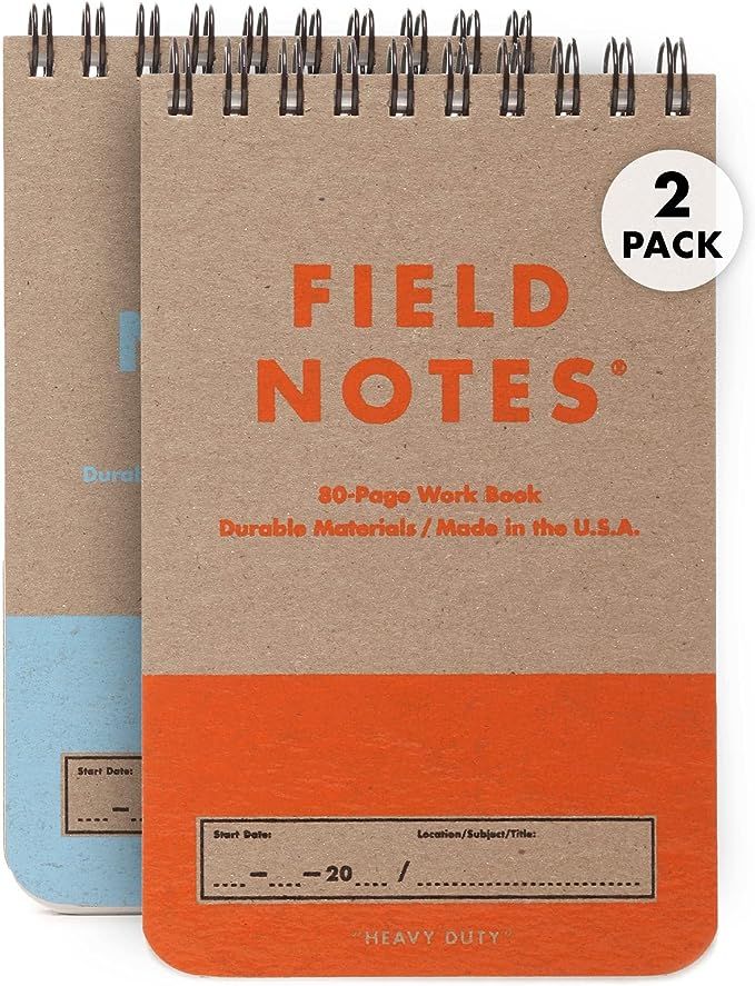 Amazon.com : Field Notes: Heavy Duty Edition 2 Pack - Top Spiral Bound Memo Books - Ruled and Gra... | Amazon (US)