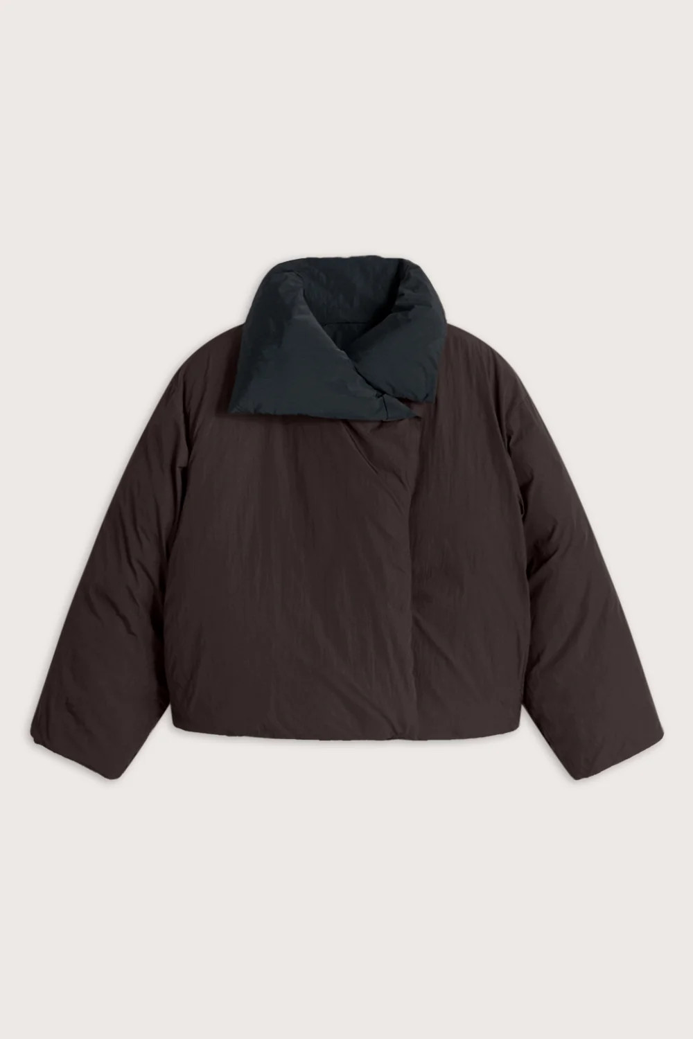 Reversible Wrap Puffer Jacket - Black & Americano | TALA (UK)