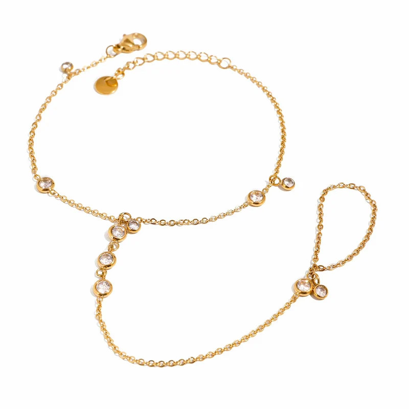Jamila Hand Chain | Garnished in Gold