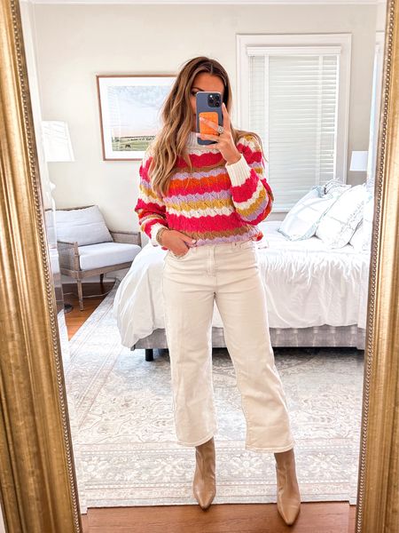 Walmart fall fashion finds! This colorful sweater is so great, the quality is amazing too! I’m in a small // I also love these Levi jeans @walmart #walmartpartner

#LTKfindsunder100 #LTKSeasonal #LTKfindsunder50