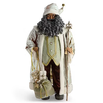 North Pole Trading Co. 36in Sage Coat African American Christmas Santa Figurine, Color: Green - J... | JCPenney