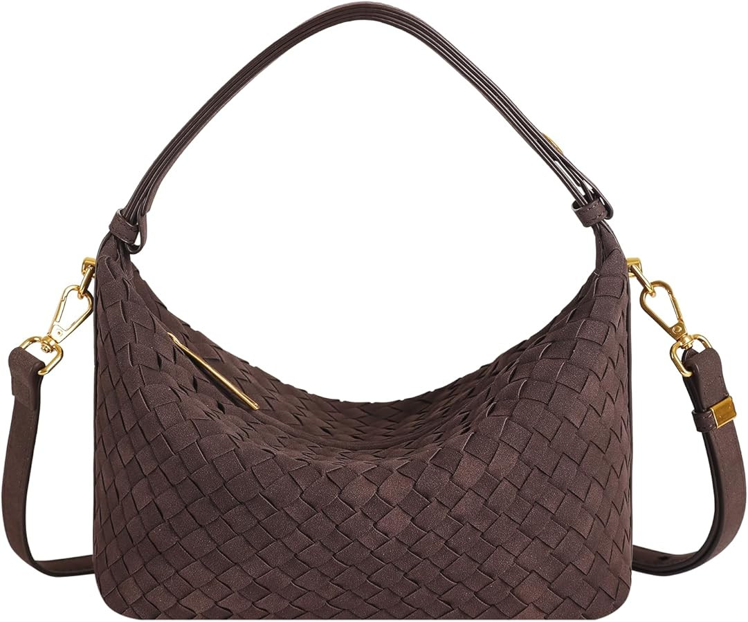 Handbag Leather Woven Bag for Women Suede Handbag Clutch Bag Top-Handle Handbag | Amazon (US)