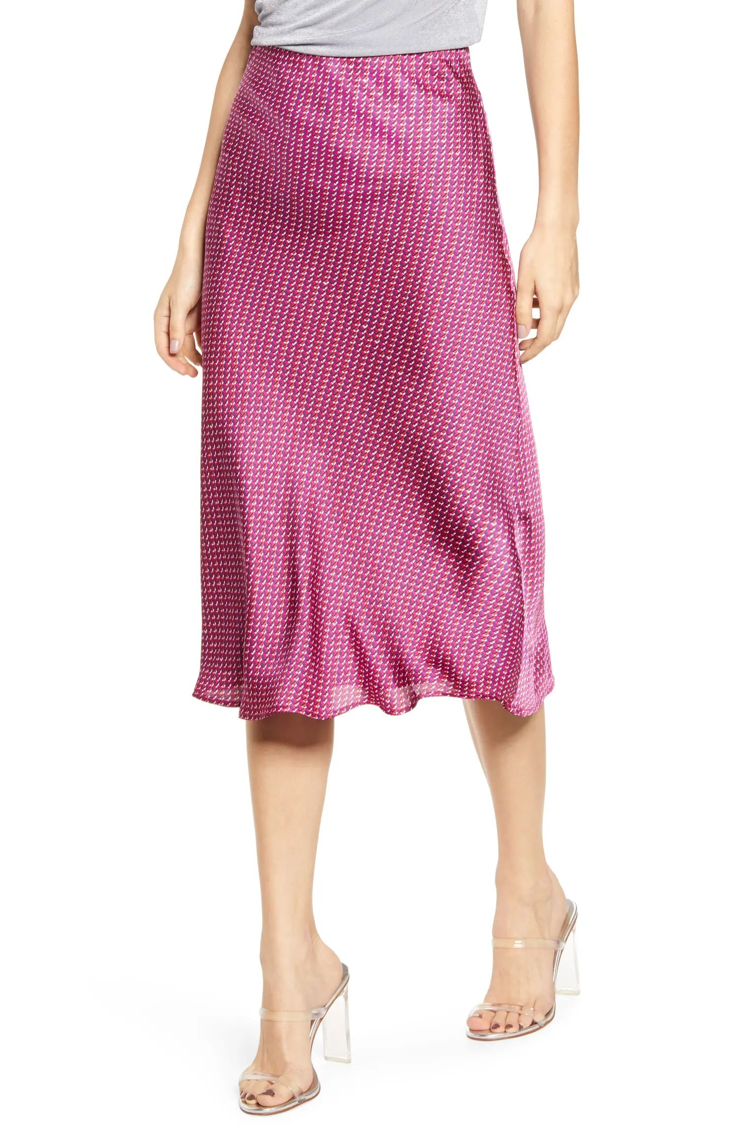 Bias Cut Satin Midi Skirt | Nordstrom