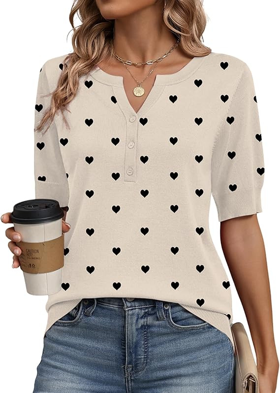 Zeagoo Women's Short Sleeve Sweater 2026 Spring Summer Tops Lightweight Casual V Neck Sweaters Dr... | Amazon (US)