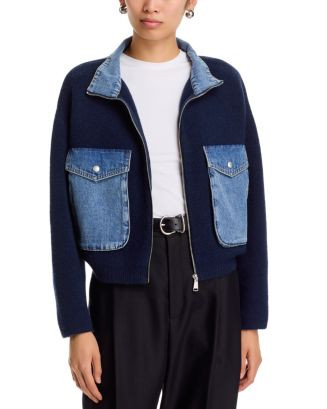 BLANKNYC Denim Knit Mixed Media Sweater Shacket | Bloomingdale's Women | Bloomingdale's (US)
