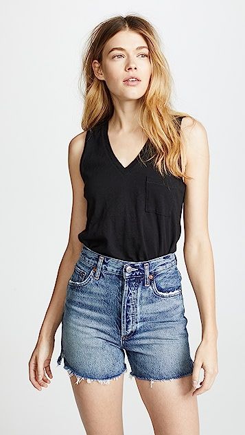 Whisper Cotton V Neck Pocket Tank | Shopbop