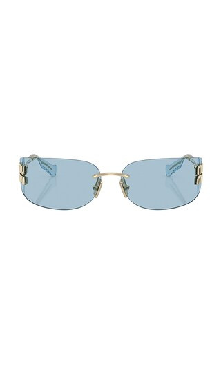 Rectangle Sunglasses in Pale Gold | Revolve Clothing (Global)