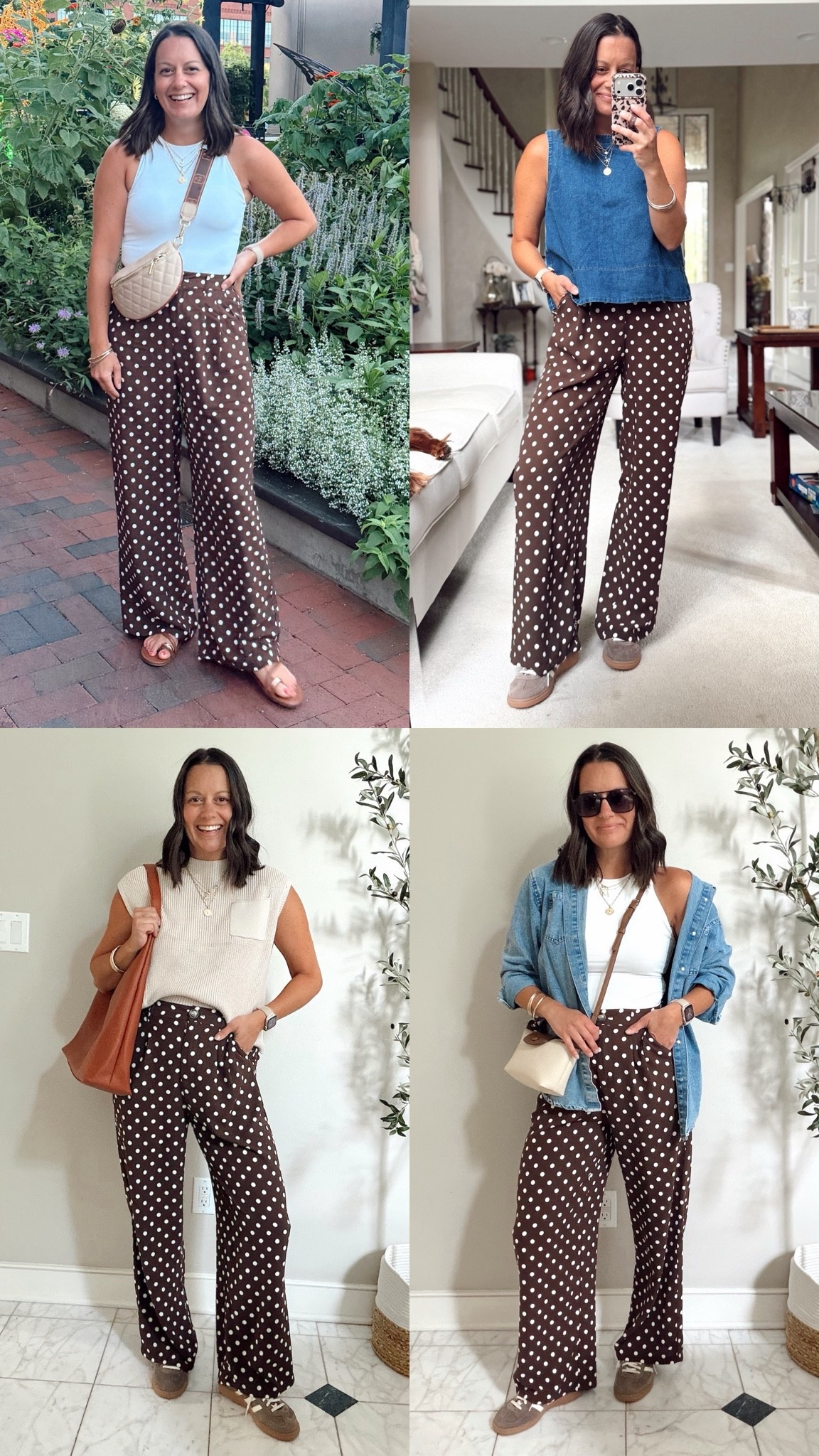 Call outfit ideas with these polka dot pants! 

Wearing a small!

#LTKootd #LTKmomlife #LTKOver40