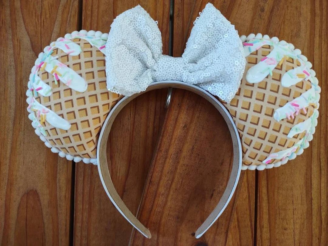 Ice cream and sprinkles ears Mickey mouse Minnie mouse ears | Etsy (US)