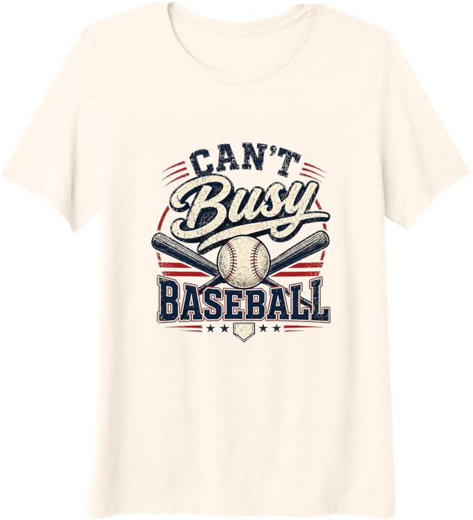 Can't Busy Baseball Vintage Retro Graphic Premium Tri-Blend T-Shirt | Amazon (US)