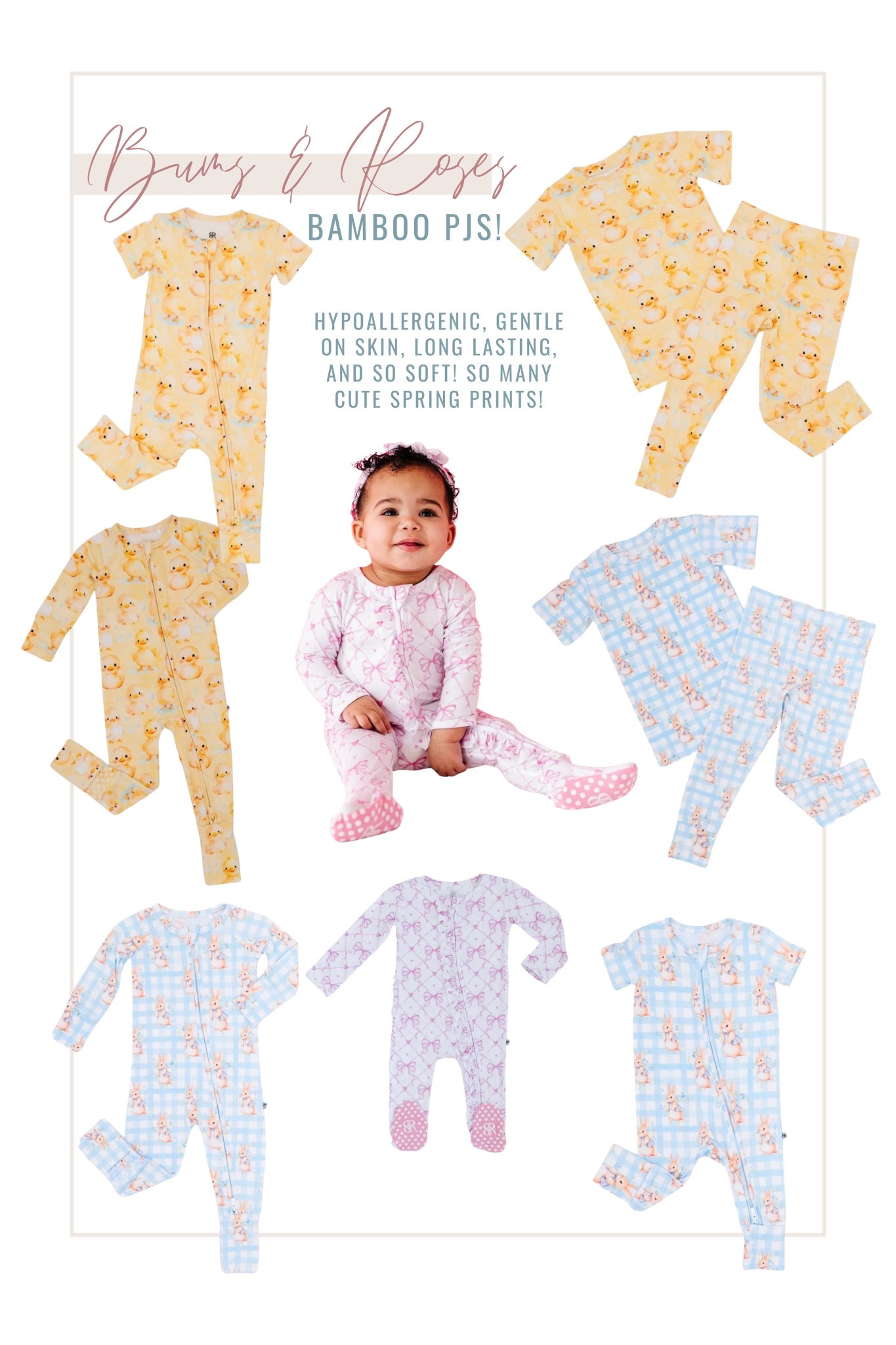 @bumsandroses bamboo pjs for spring!! Super soft, stretchy, hypoallergenic and temperature regulating. Perfect for your littles! The sweetest Easter and spring prints! #bumsandroses

#LTKKids #LTKFindsUnder50 #LTKBaby