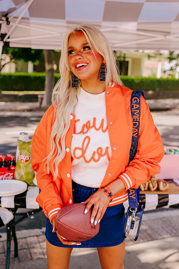 Touchdown Knit Sweater Top In White | Impressions Online Boutique