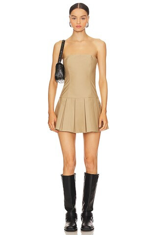 superdown Ruby Mini Dress in Tan from Revolve.com | Revolve Clothing (Global)
