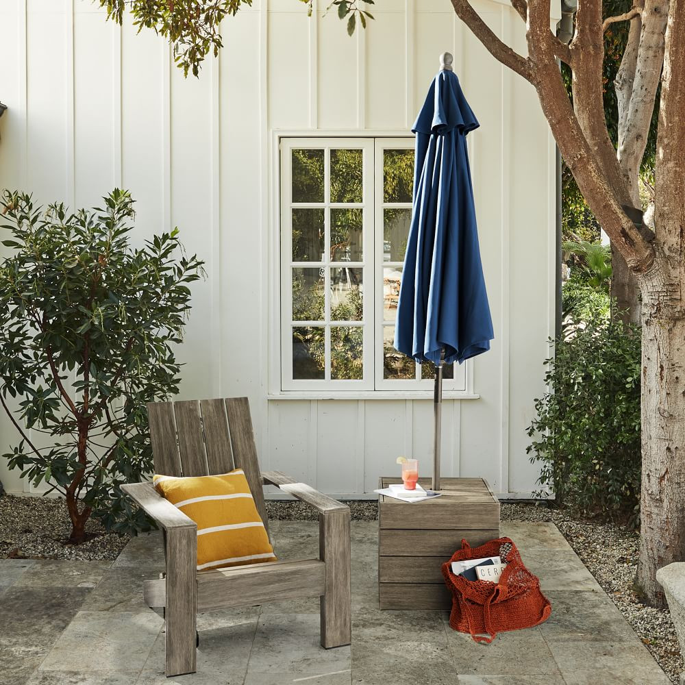 Portside Outdoor Adirondack Chairs & Umbrella Side Table Set | West Elm (US)