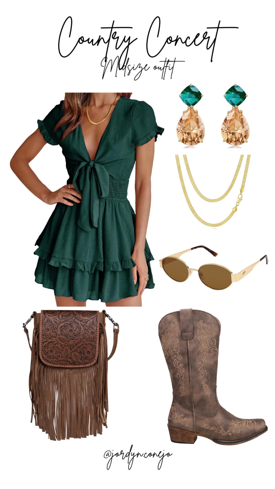 Country Concert Midsize Outfit  

Concert outfit- country concert- western outfit- Nashville outfit- western concert outfits- stagecoach outfit ideas- cowgirl style- country concert fit- cowboy boots- green dress- fringe bag- now trending 2025 spring- midsize style- gold jewelry 

#LTKStyleTip #LTKShoeCrush #LTKFestival

#LTKItBag #LTKStyleTip #LTKMidsize

#LTKStyleTip #LTKFestival #LTKMidsize