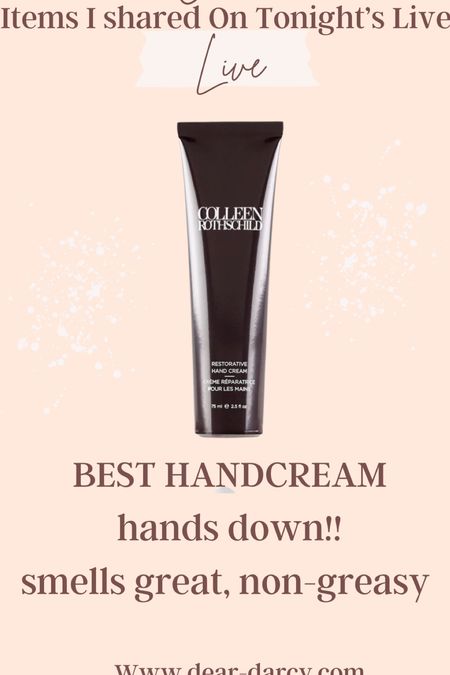 Best Hand Cream Ever!!

Hands down you can’t live without!
25% off right now code 9Years

No greasy, smells great!
Colleen Rothschild 

#LTKbeauty #LTKunder50