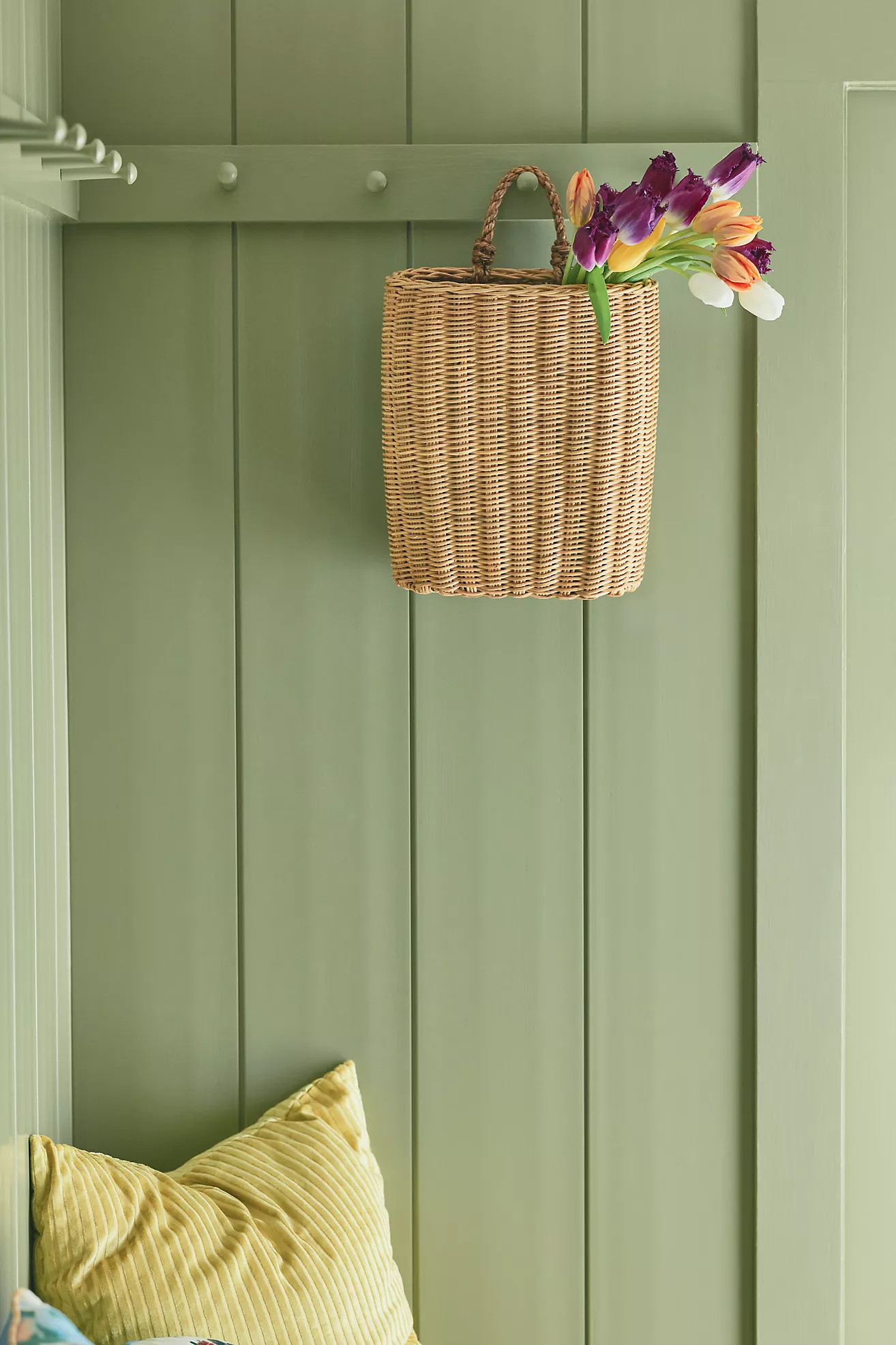Hanging Wicker Wall Basket | Anthropologie (US)