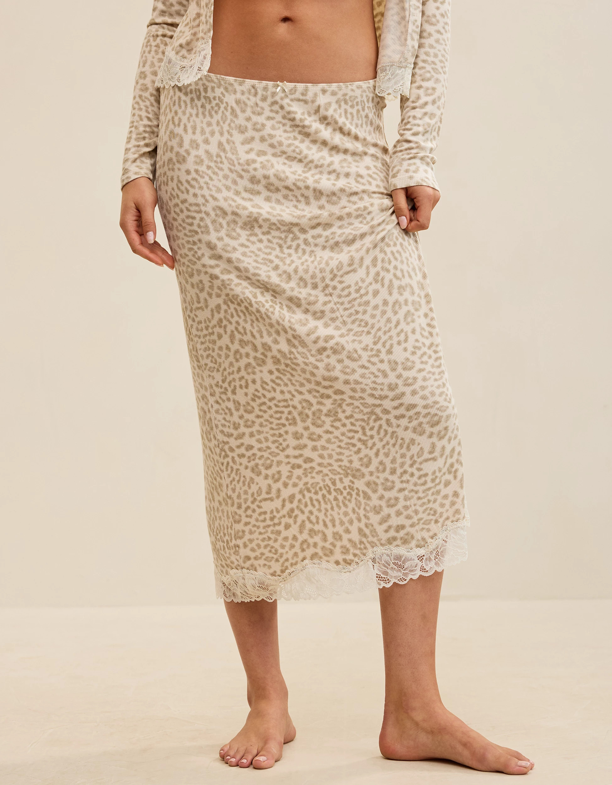 OVERSLEPT by Aerie Real Soft Rib Midi Skirt | Aerie