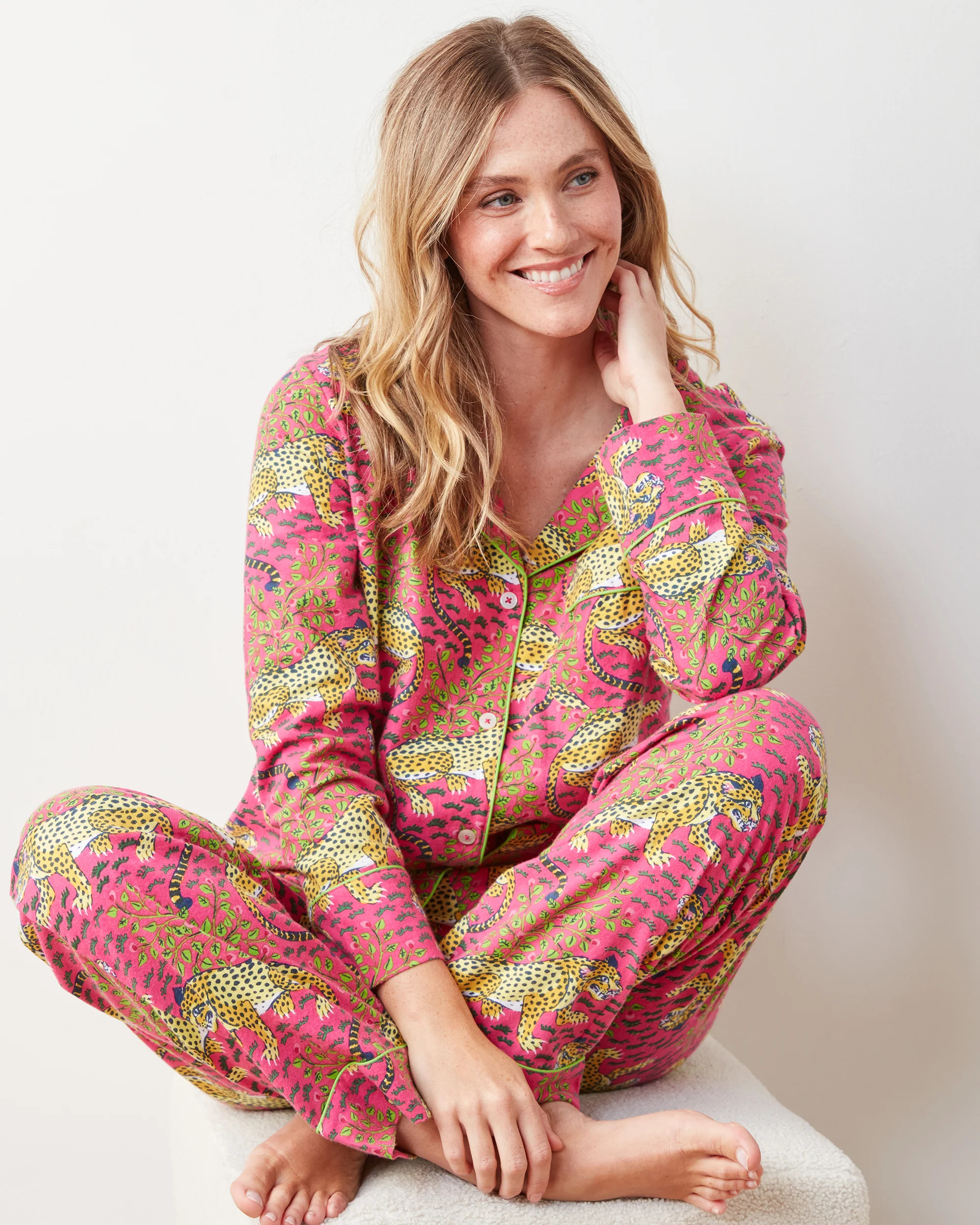 Bagheera - Flannel Long PJ Set - Hot Pink | Printfresh