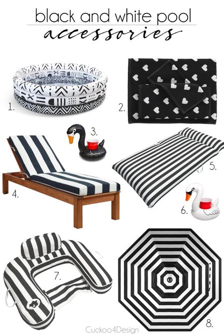 I’m ready for spring and summer and here are some of my favorite black and white pool accessories 

#LTKFind #LTKswim #LTKhome