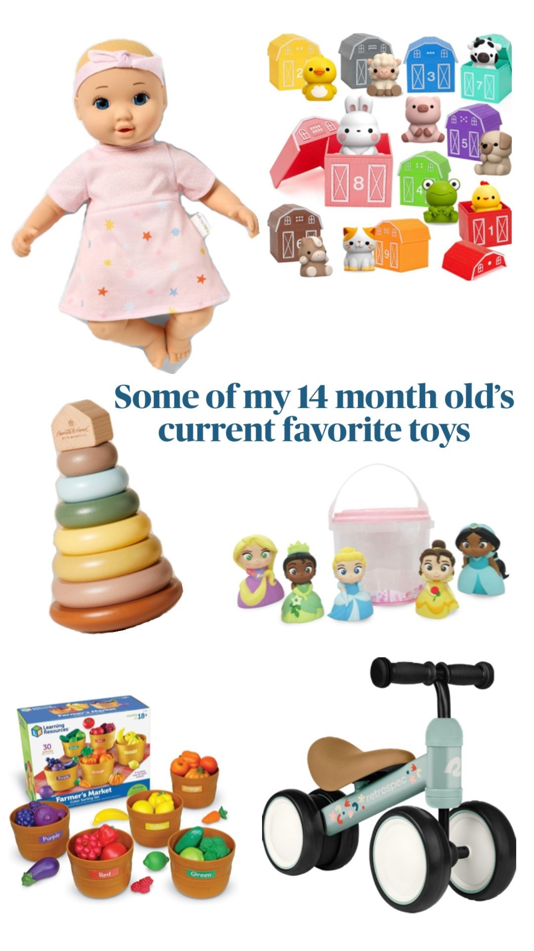 Some of my 14 month old’s favorite toys currently!
