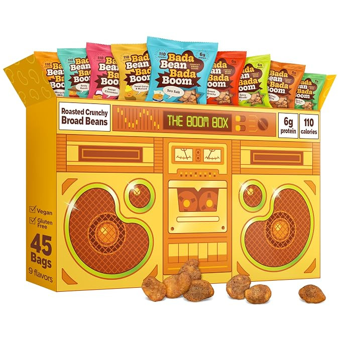 Bada Bean Bada Boom, Crunchy Roasted Broad Bean Snacks (Fava), High Protein, Vegan, Gluten-free -... | Amazon (US)