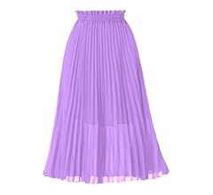 GOOBGS Women's Pleated A-Line High Waist Swing Flare Midi Skirt Pink Large/X-Large at Amazon Women’s | Amazon (US)