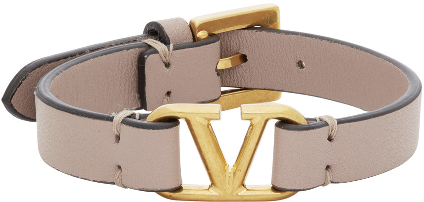 Pink Valentino Garavani VLogo Bracelet | SSENSE
