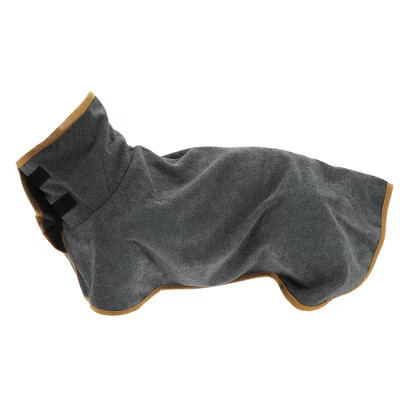 Unique Bargains Dog Bathrobe Pet Towel with Magic Tapes M Gray | Target