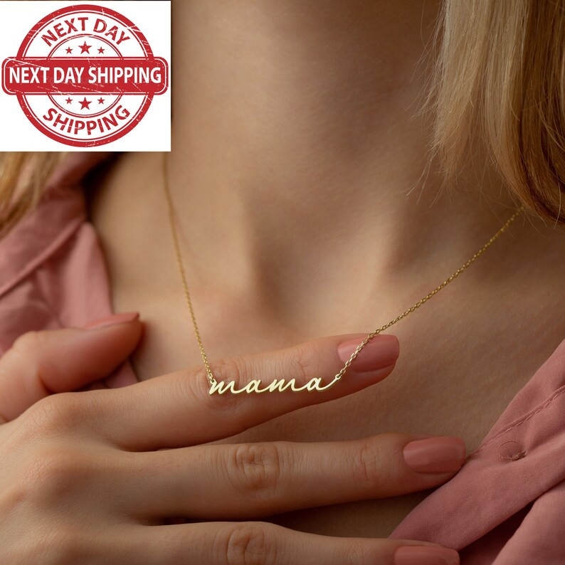 Tiny Mama Necklace, Dainty Mama Necklace, Gift for Mom, Gift for Her, Mothers Necklace, Silver Mo... | Etsy (US)