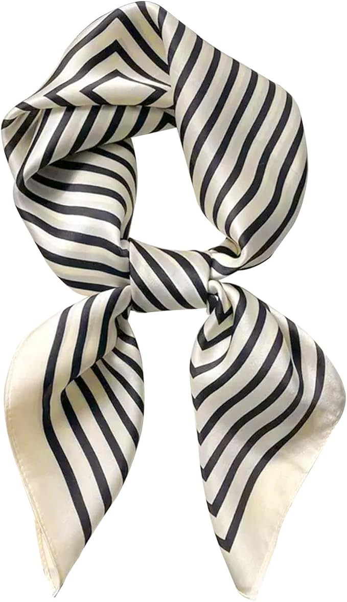 kcctoo 27.5" Mulberry Silk Feeling Head Scarf Women's Fashion Square Neck Satin Scarfs for Bag Ha... | Amazon (US)