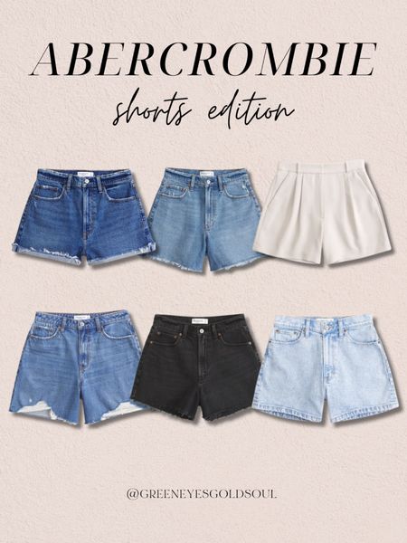 Abercrombie bestselling shorts! 🤍 
Denim shorts, linen shorts, dad shorts, mom shorts 

#LTKU #LTKfindsunder50 #LTKfindsunder100