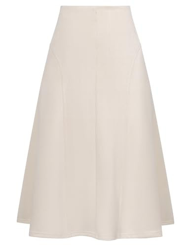 Women Suede Midi Skirt 2026 Fall Winter High Waist A Line Skirt Beige | Amazon (US)