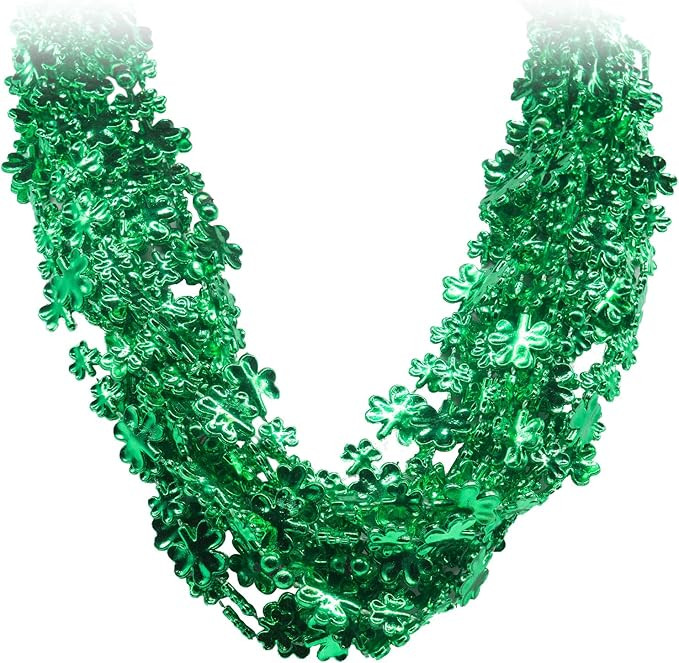 Windy City Novelties - 12 Pack - St. Patrick’s Day Green Shamrock Bead Necklace| for Party Favo... | Amazon (US)