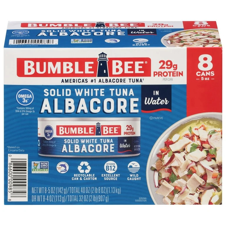 (Pack of 8) Bumble Bee Solid White Albacore Tuna in Water, 5 oz cans | Walmart (US)