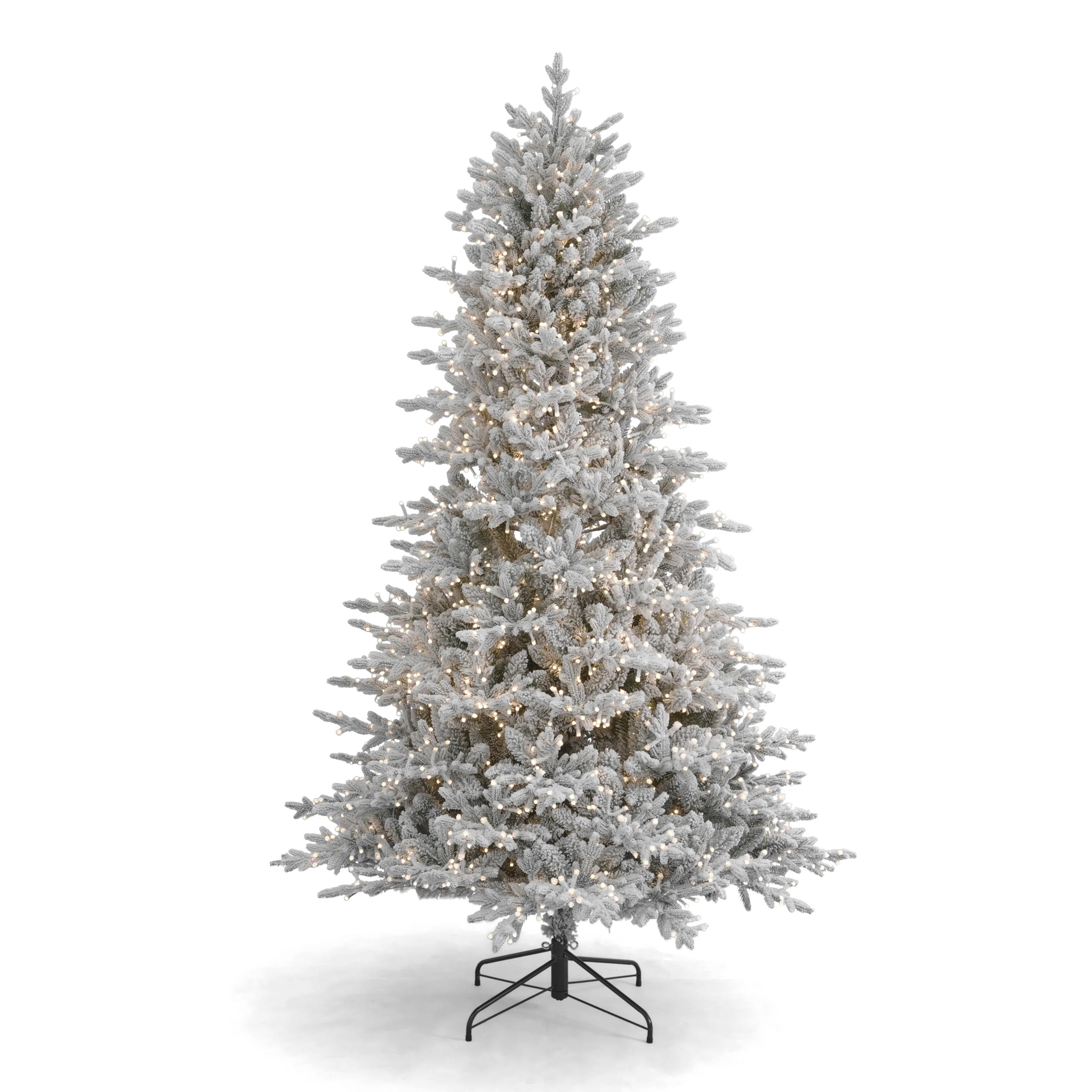 Dandan Flocked Lighted Artificial Christmas Tree - Includes a Tree Storage Bag and Remote Control | Wayfair North America