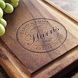 Custom Engraved Cheese Board - Round Stamp Design for Housewarming or Anniversary Gift. 001 | Amazon (US)