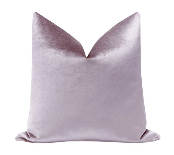 Faux Silk Velvet // Lavender Pillow COVER ONLY | lavender velvet pillow | purple pillow | light p... | Etsy (US)