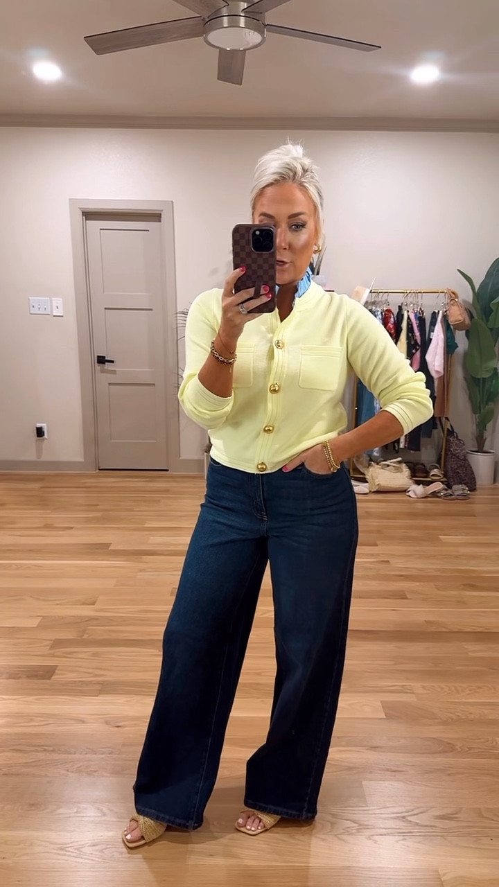 **NEW!!! How cute is this for the office Yellow cardigan sweater / small High waist stretchy denim - size 6



#LTKValentine 

#LTKSeasonal #LTKootd