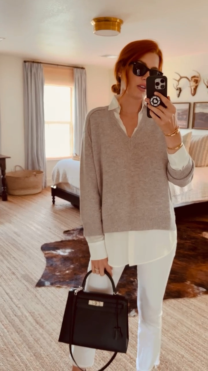 If you were to invest in one cashmere sweater, this should be the one. This is another new Brochu Walker, it’s called the ‘looker’ because it’s meant to look like a shirt is layered underneath and it’s one of their best-selling styles. It’s such a classic look - 10/10 recommend📈

#LTKVideo #LTKTravel #LTKWorkwear