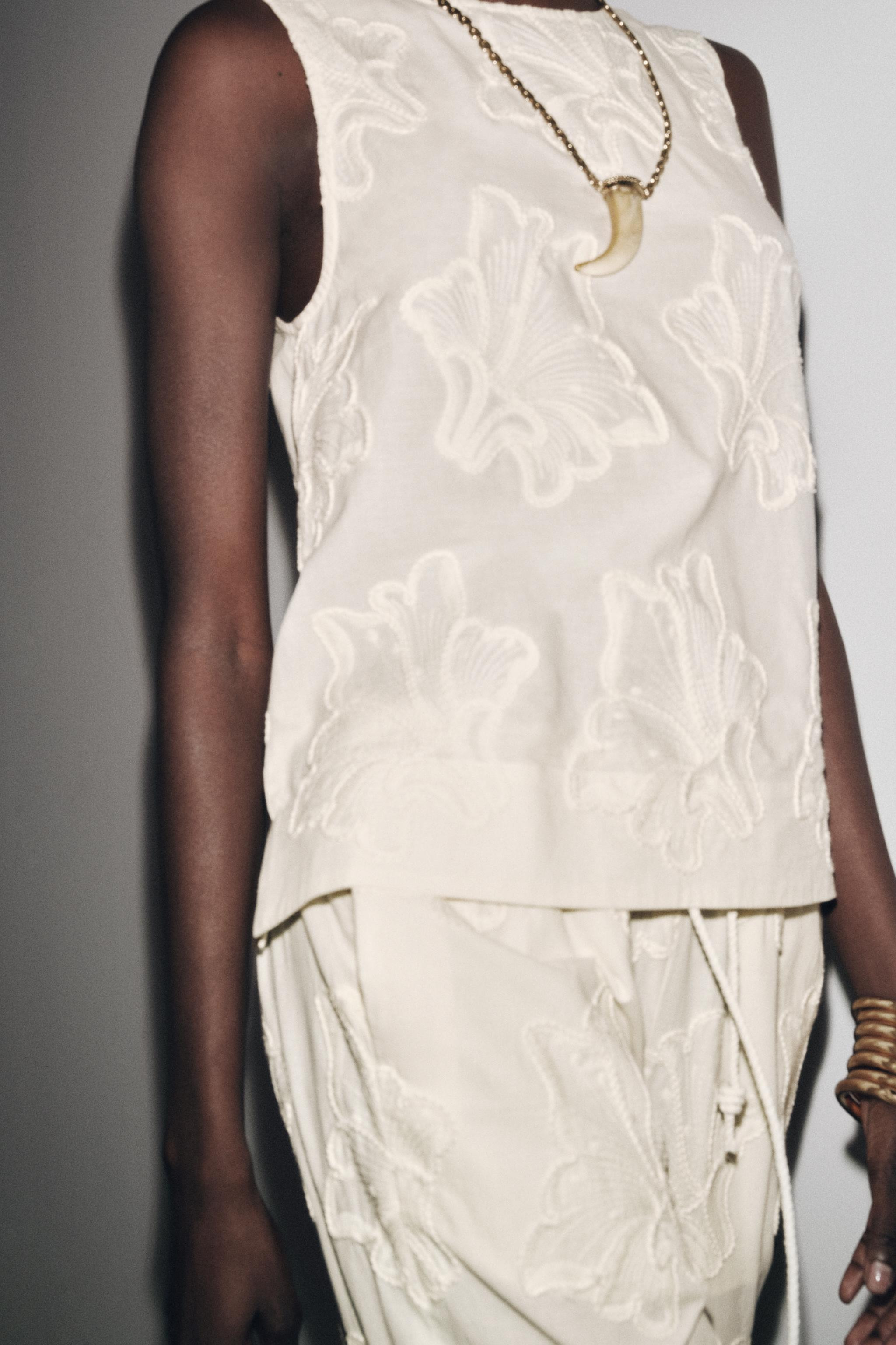 ZW COLLECTION EMBROIDERED TOP | Zara UK