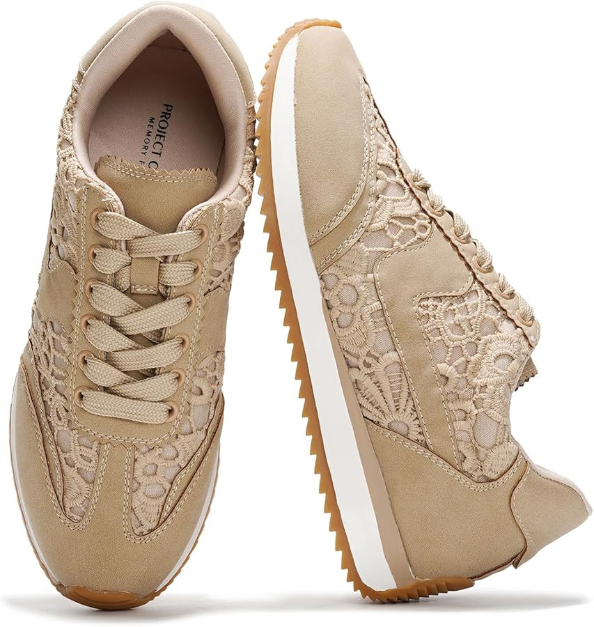 Project Cloud Sneakers for Women – Lightweight Lace-Up Shoes for Women with Memory Foam Insoles... | Amazon (US)