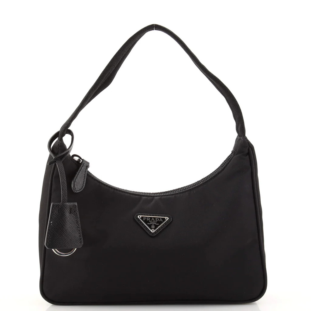 Prada Re-Edition 2000 Hobo Tessuto Mini Black 1658731 | Rebag